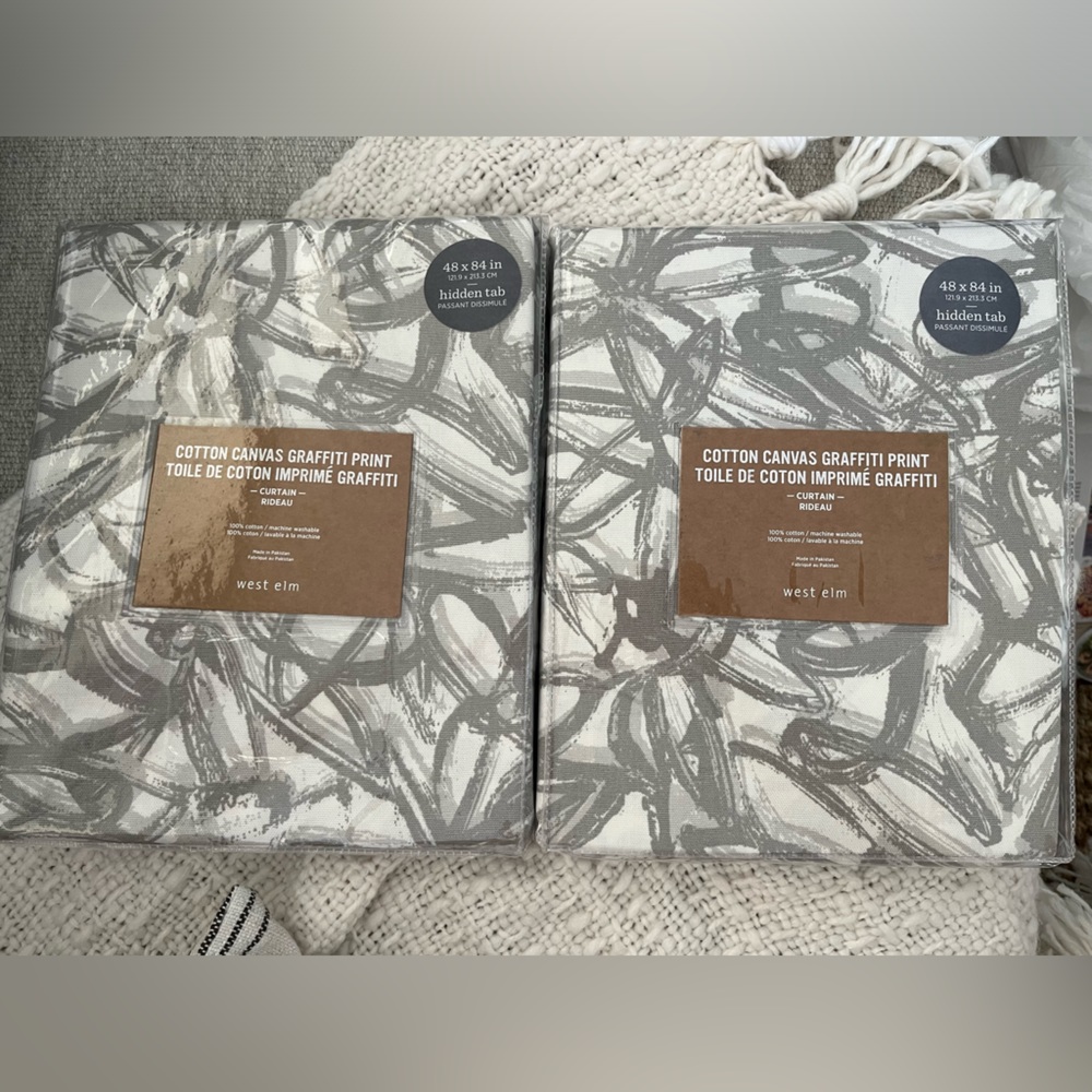 West Elm Curtain Panels - Graffiti Print